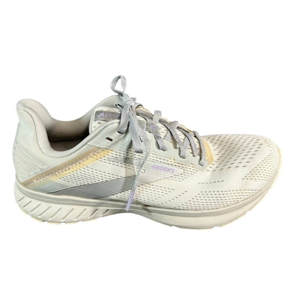 Brooks Ghost 13 Running Shoes Gray White Purple Sneakers Womens 8.5